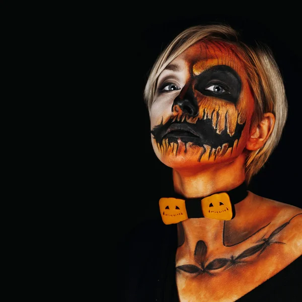 Jack-o’-Lantern halloween glam makeup