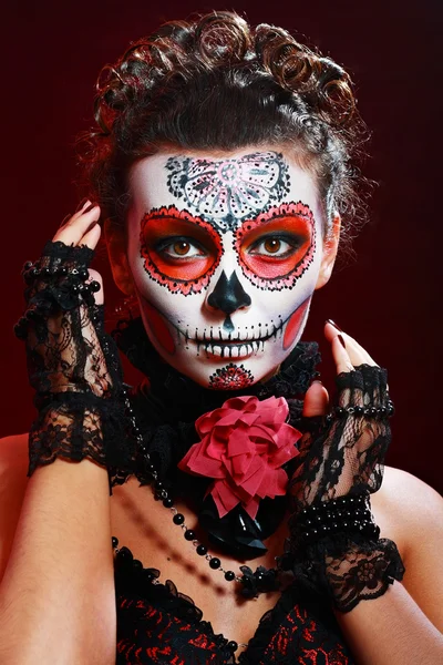 sugar skull glam makeup look